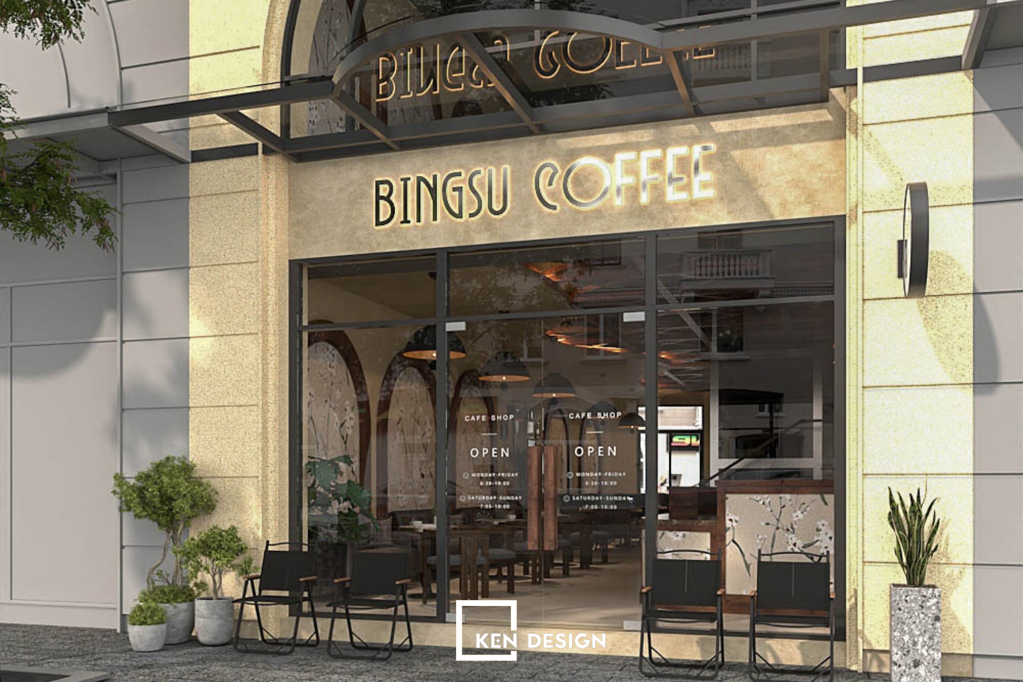 Thiết kế quán Bingsu Tea Coffe – Nét châu Âu giữa lòng Ocean Park
